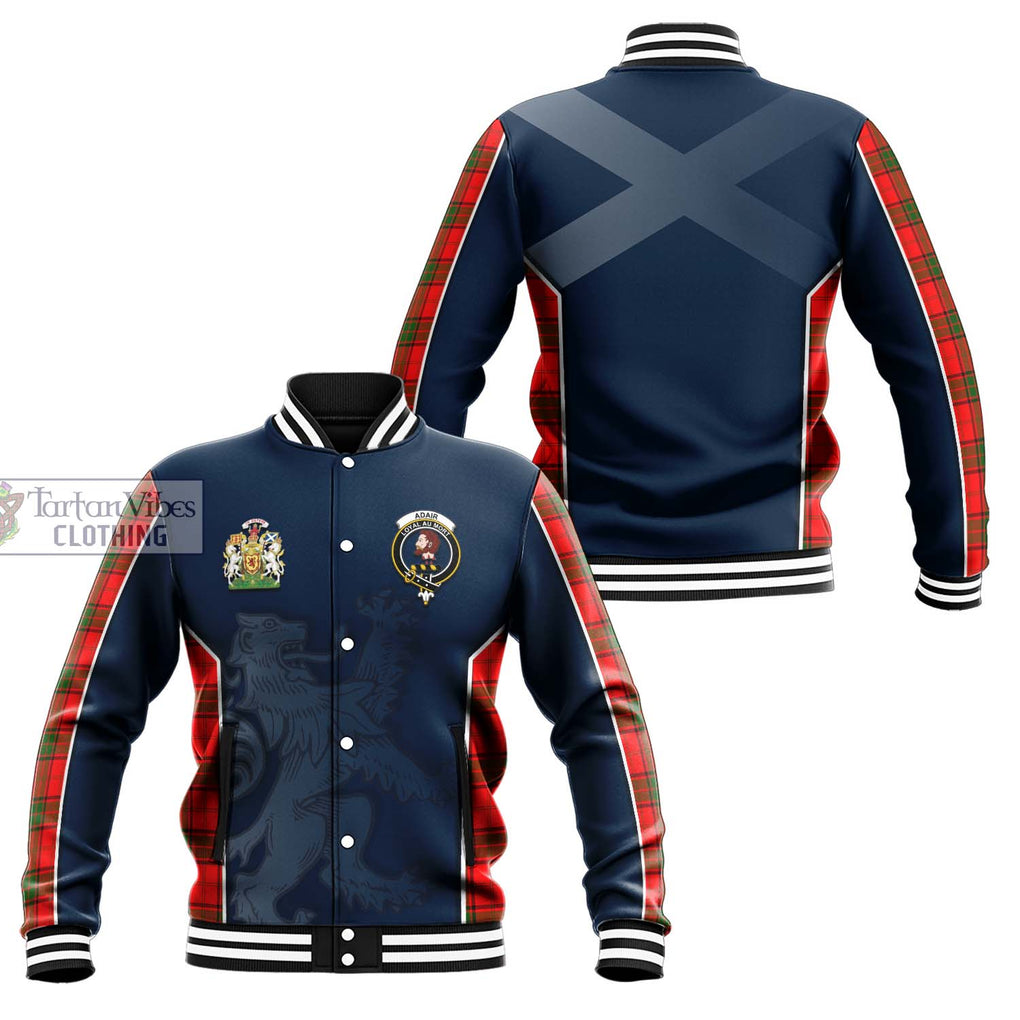 Adair Tartan Baseball Jacket with Family Crest and Lion Rampant Vibes Sport Style Unisex - Tartan Vibes Clothing