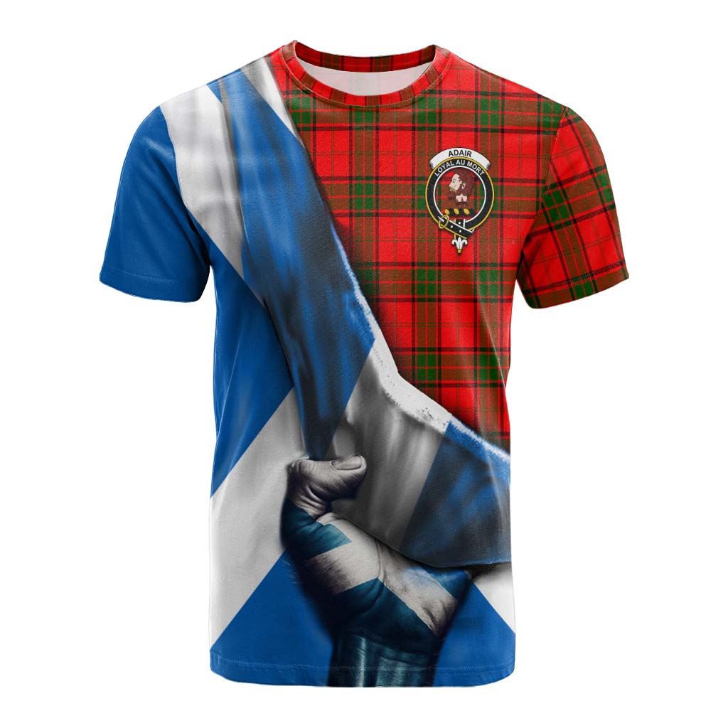 Tartan Vibes Clothing Adair Tartan Cotton T-shirt with Family Crest Scotland Patriotic Style