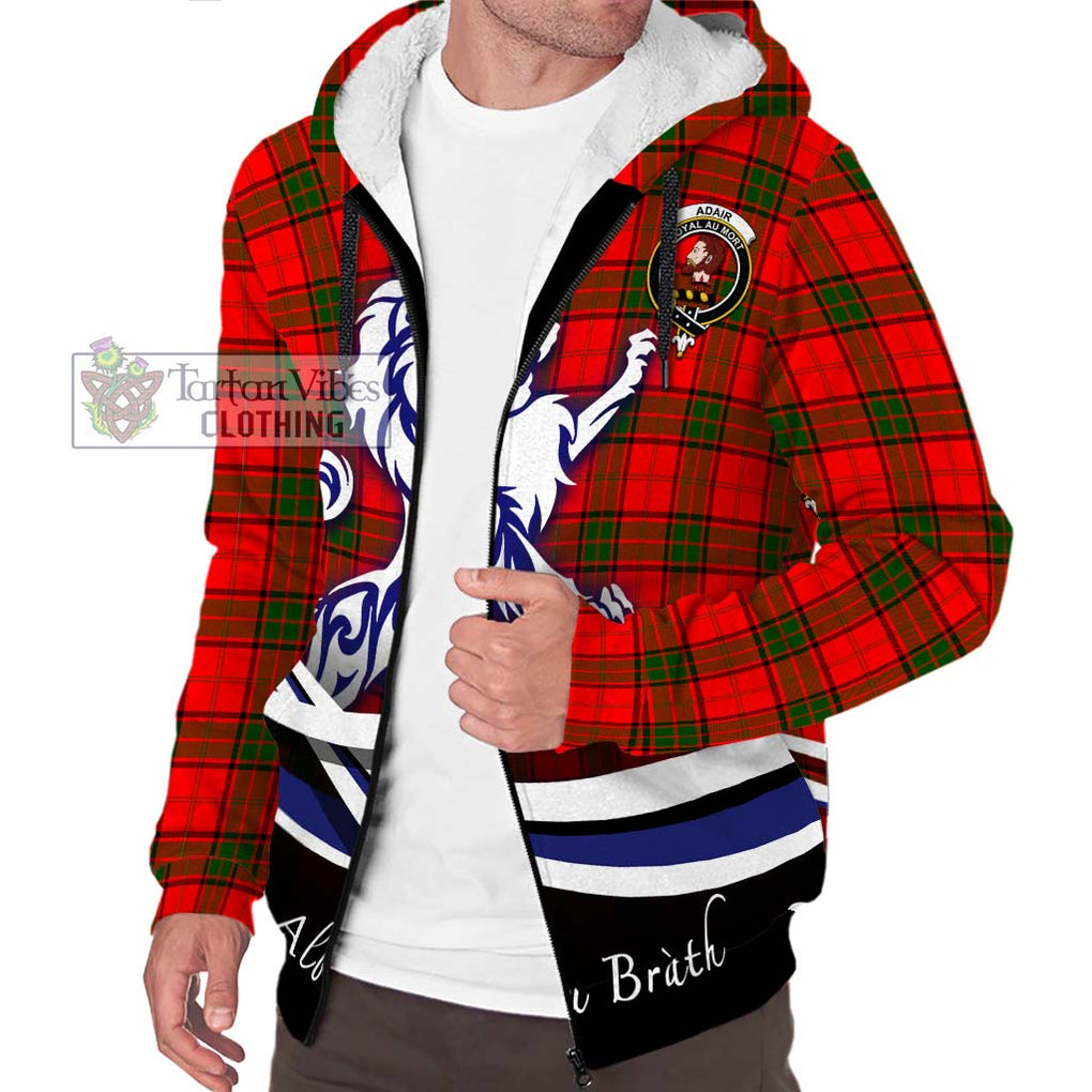 Adair Tartan Sherpa Hoodie with Alba Gu Brath Regal Lion Emblem Unisex S - Tartanvibesclothing Shop