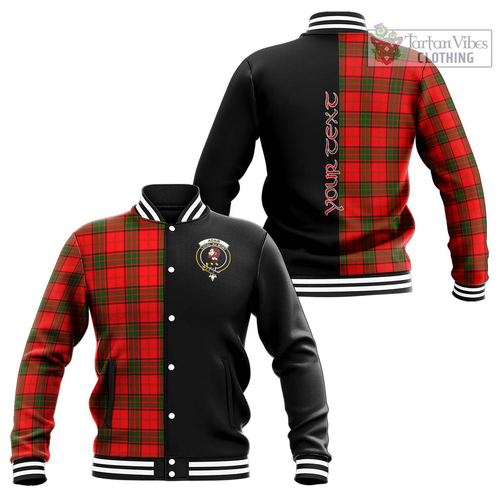 Adair Tartan Baseball Jacket with Family Crest and Half Of Me Style Unisex - Tartanvibesclothing Shop