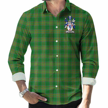 Adair Irish Clan Tartan Long Sleeve Button Up with Coat of Arms