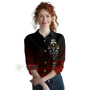 Adair Tartan Women's Casual Shirt Featuring Alba Gu Brath Family Crest Celtic Inspired