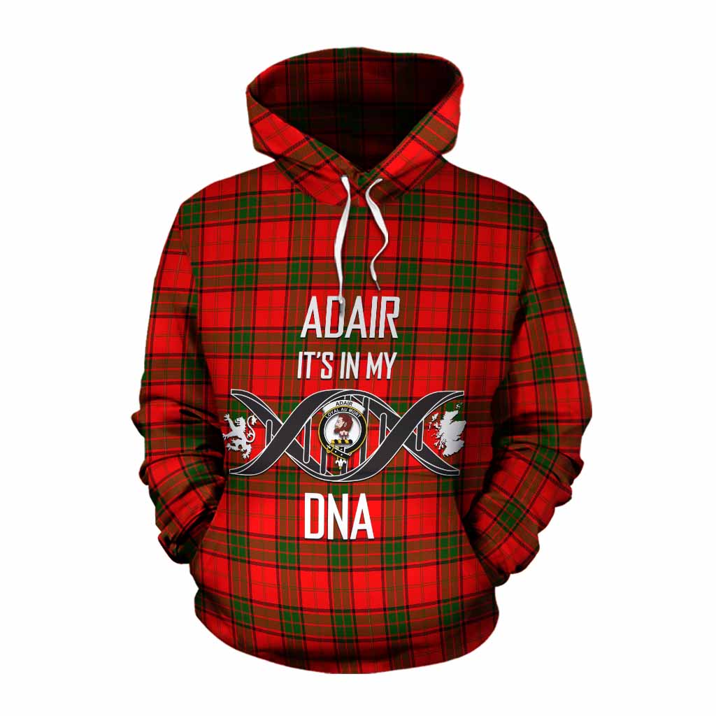 Tartan Vibes Clothing Adair Tartan Cotton Hoodie with Family Crest DNA In Me Style