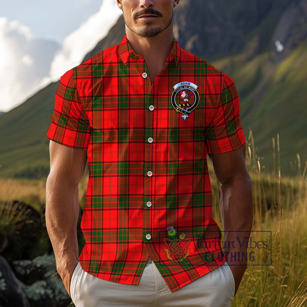 Adair Tartan Cotton Hawaiian Shirt with Family Crest Adult - Tartan Vibes Clothing