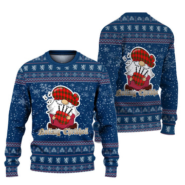 Adair Clan Christmas Family Ugly Sweater with Funny Gnome Playing Bagpipes