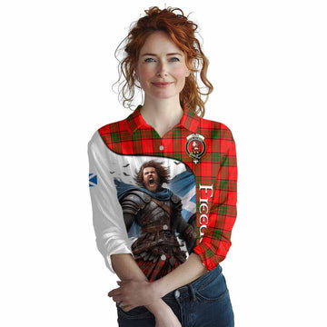 Adair Crest Tartan Women's Casual Shirt Inspired by the Freedom of Scottish Warrior