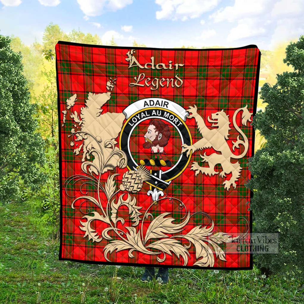 Tartan Vibes Clothing Adair Tartan Quilt with Family Crest and Scottish Symbol Style