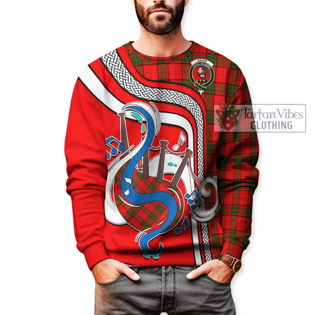 Adair Tartan Sweatshirt with Epic Bagpipe Style Unisex - Tartanvibesclothing Shop