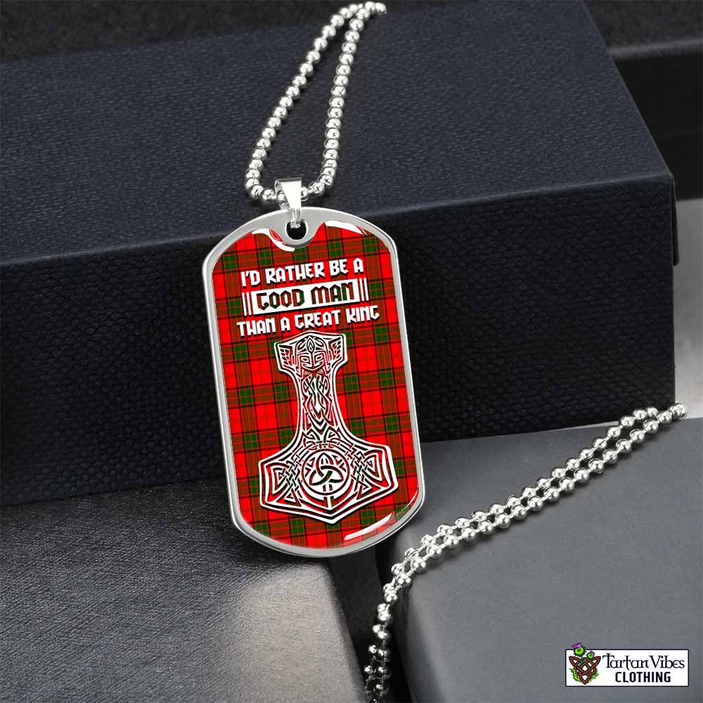 Tartan Vibes Clothing Adair Tartan Dog Tag Necklace Viking Mjolnir Style