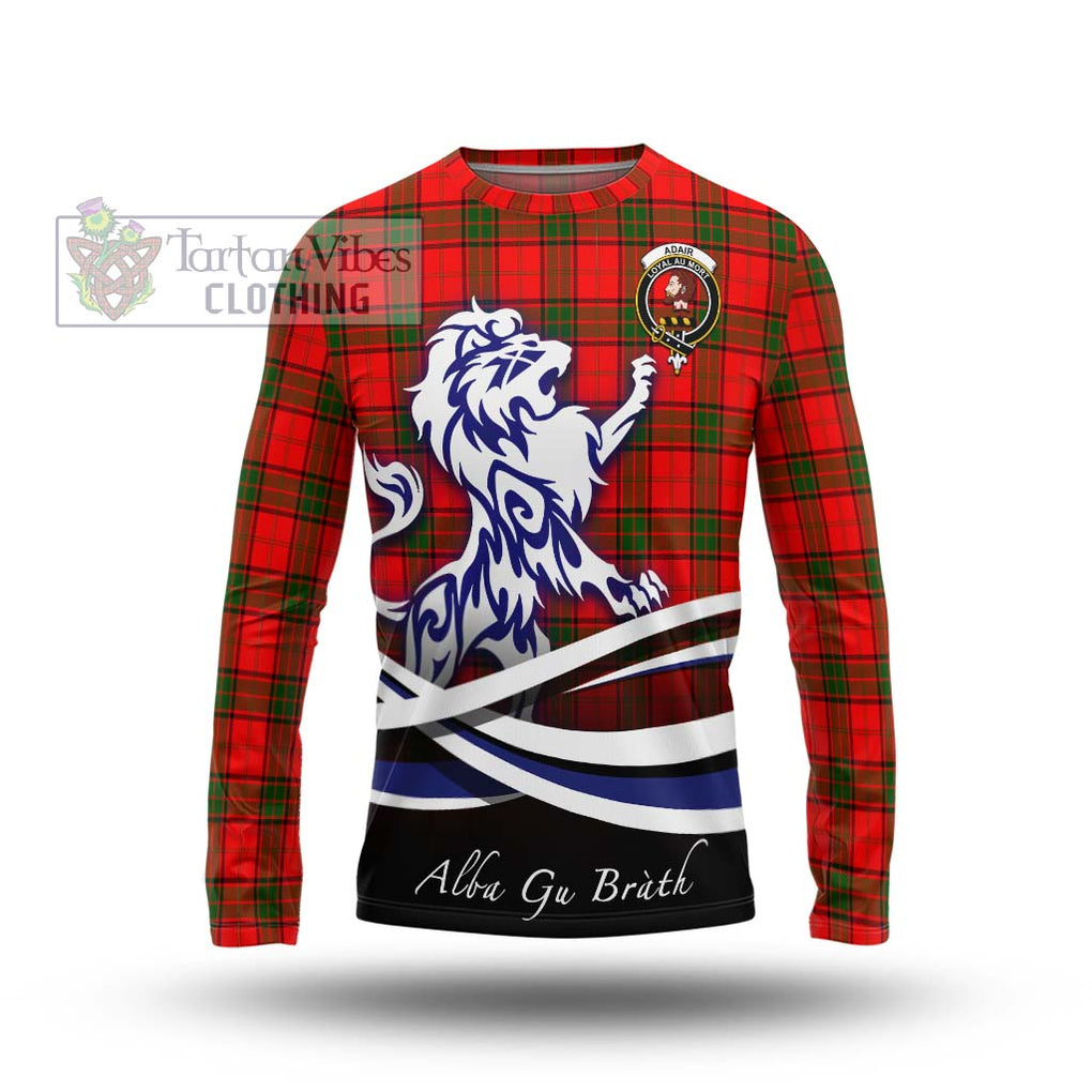 Adair Tartan Long Sleeve T-Shirt with Alba Gu Brath Regal Lion Emblem Unisex - Tartanvibesclothing Shop