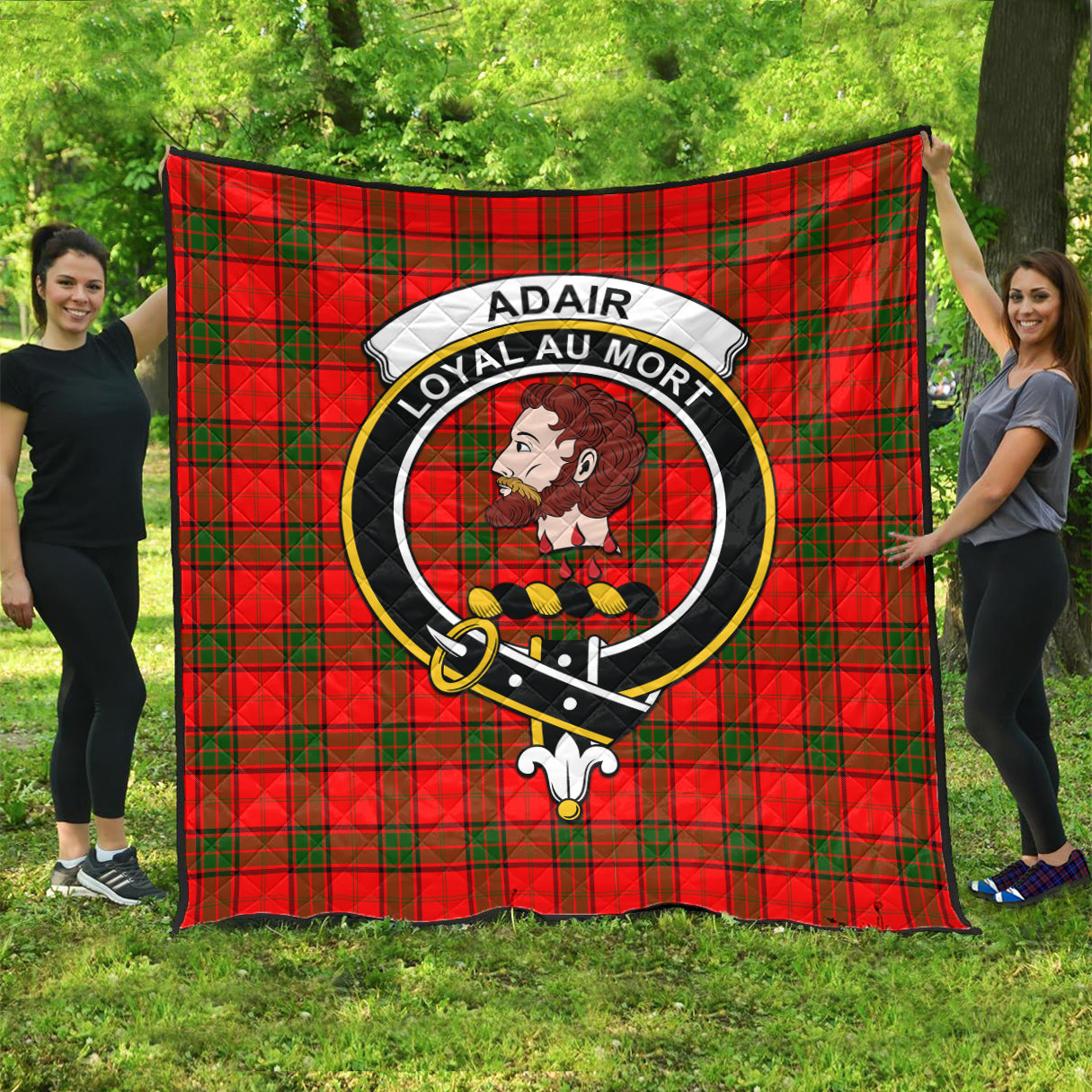 Adair Tartan Quilt with Family Crest - Tartanvibesclothing