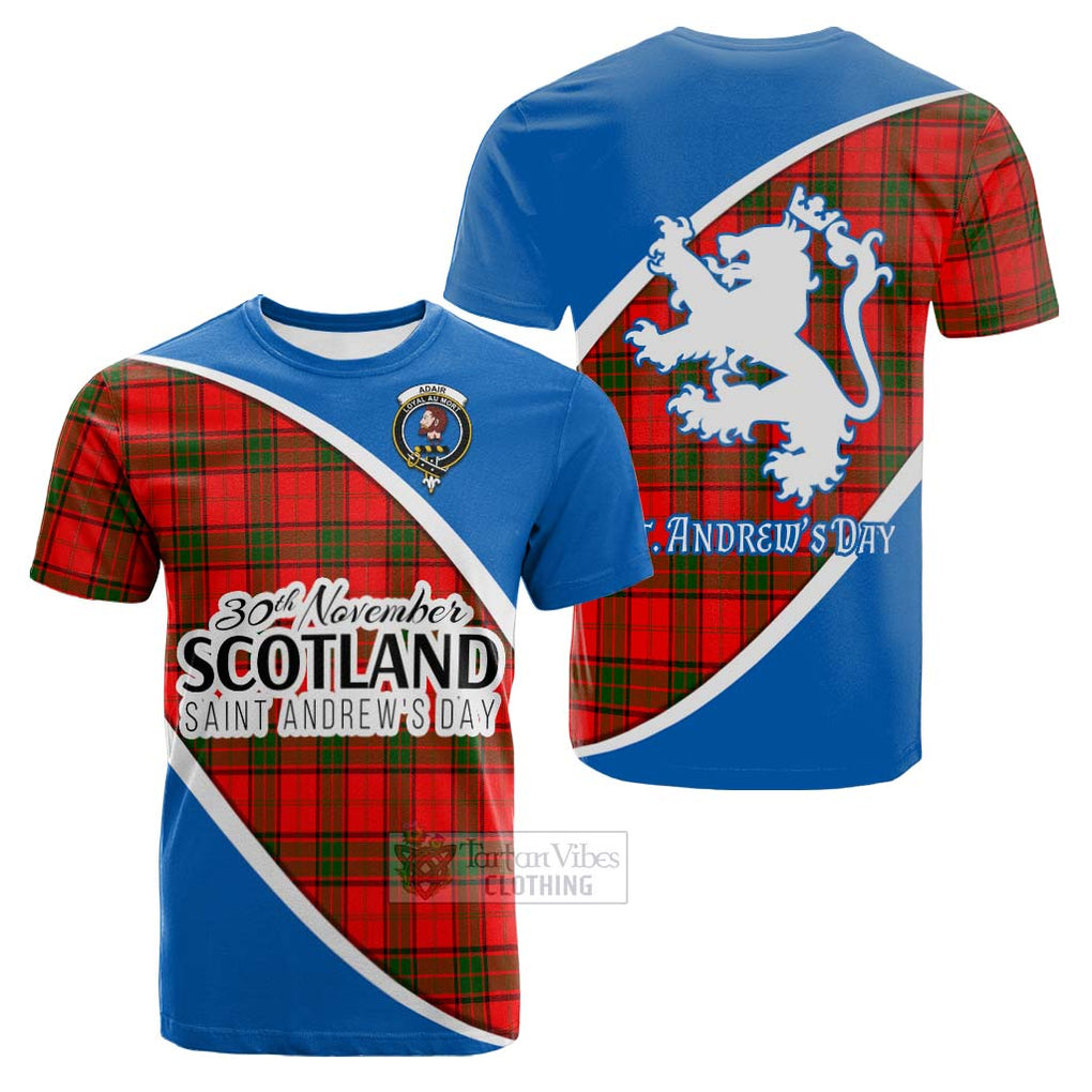 Tartan Vibes Clothing Adair Family Crest Tartan Cotton T-shirt Celebrate Saint Andrew's Day in Style