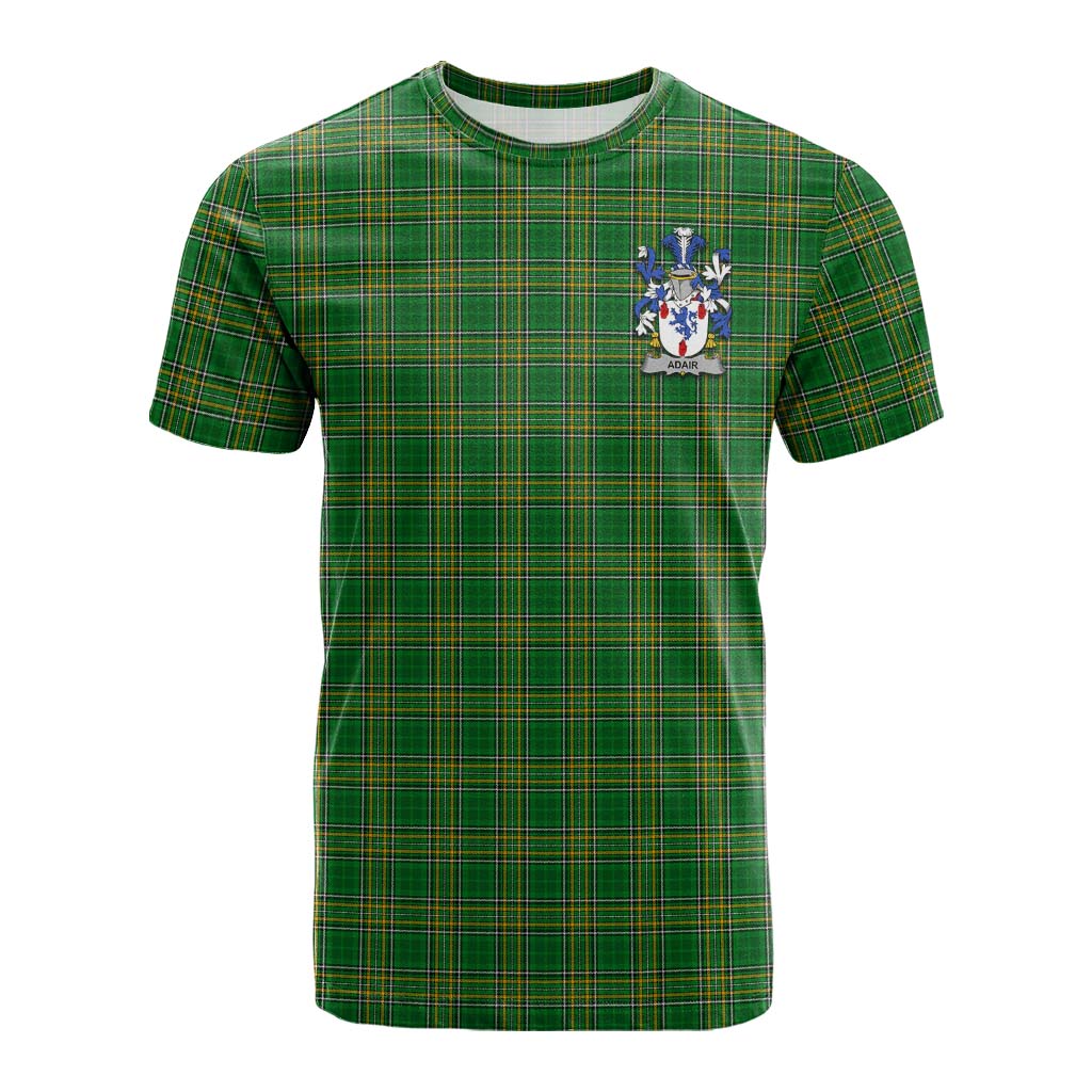 Tartan Vibes Clothing Adair Irish Clan Tartan Cotton T-shirt with Coat of Arms