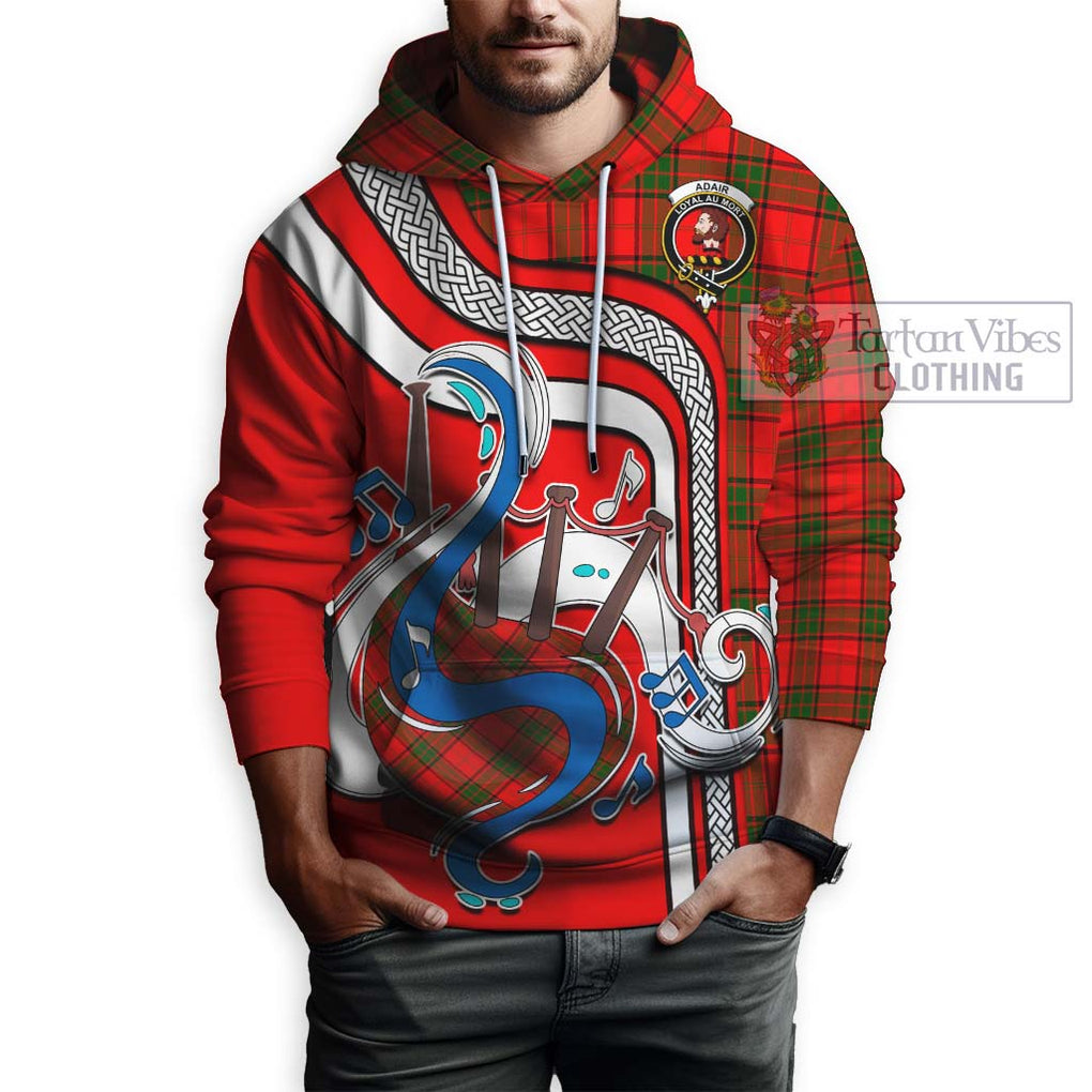 Adair Tartan Hoodie with Epic Bagpipe Style Zip Hoodie - Tartanvibesclothing Shop