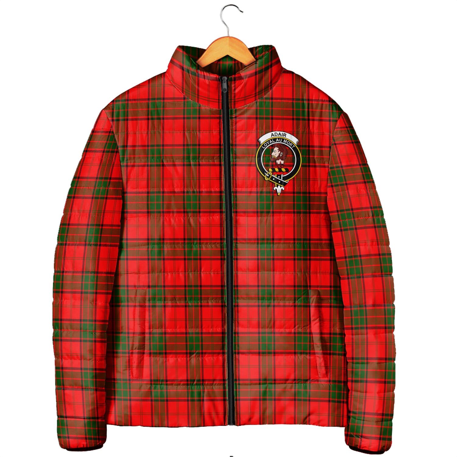 Adair Tartan Padded Jacket with Family Crest Men's Padded Jacket - Tartan Vibes Clothing