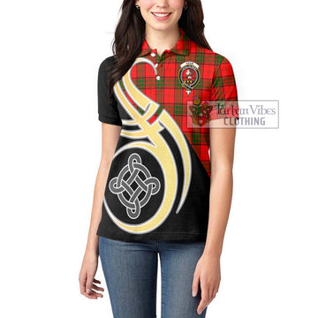 Adair Tartan Women's Polo Shirt with Family Crest and Celtic Symbol Style