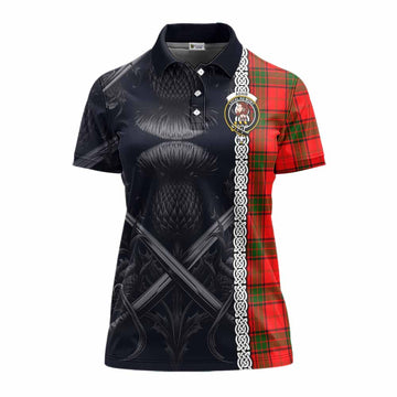 Adair Tartan Women's Polo Shirt with Family Crest Cross Sword Thistle Celtic Vibes