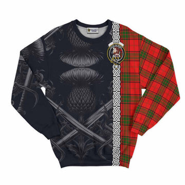 Adair Tartan Sweatshirt with Family Crest Cross Sword Thistle Celtic Vibes