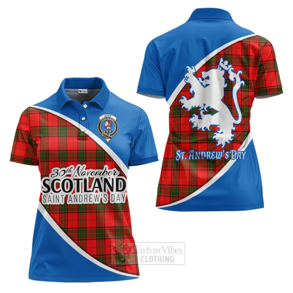 Tartan Vibes Clothing Adair Family Crest Tartan Women's Polo Shirt Celebrate Saint Andrew's Day in Style