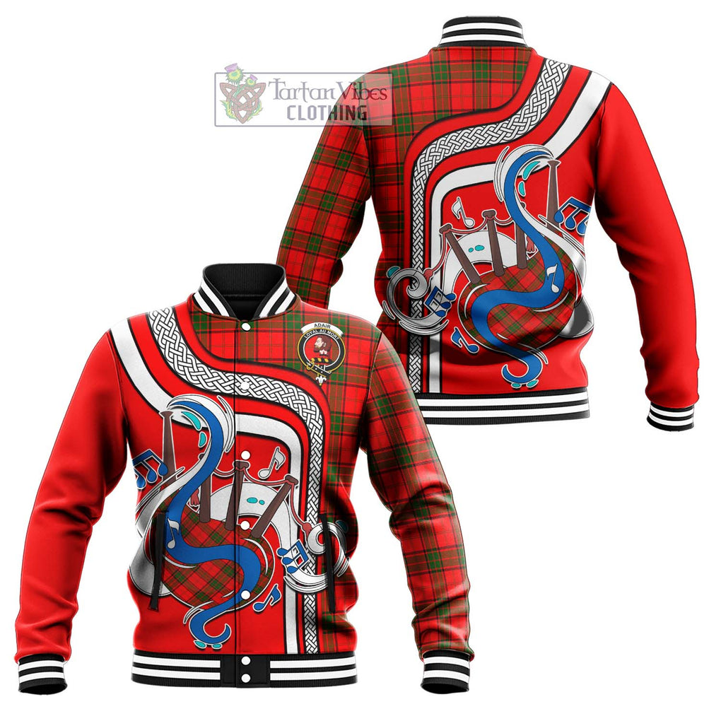 Tartan Vibes Clothing Adair Tartan Baseball Jacket with Epic Bagpipe Style