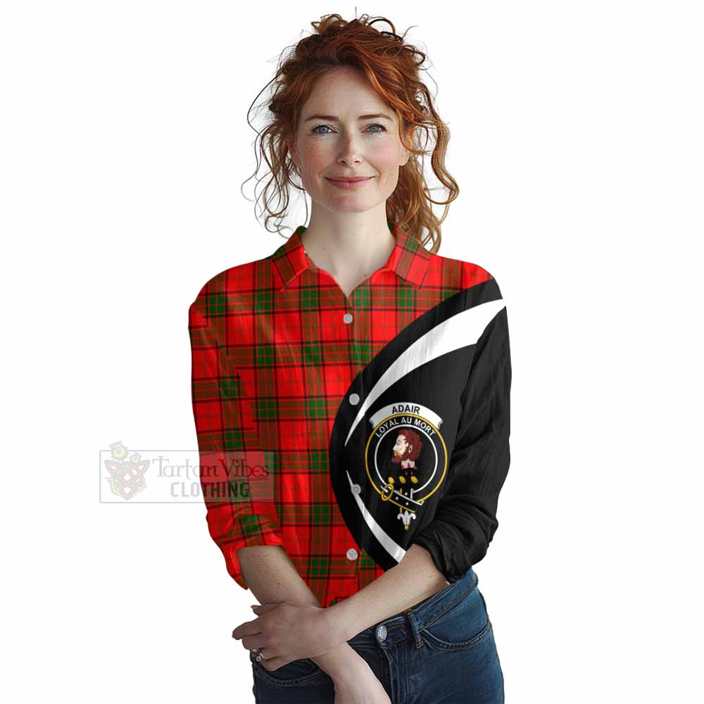 Tartan Vibes Clothing Adair Tartan Women's Casual Shirt with Family Crest Circle Style