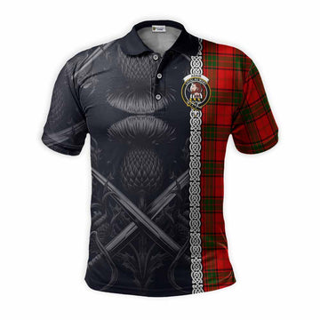 Adair Tartan Polo Shirt with Family Crest Cross Sword Thistle Celtic Vibes