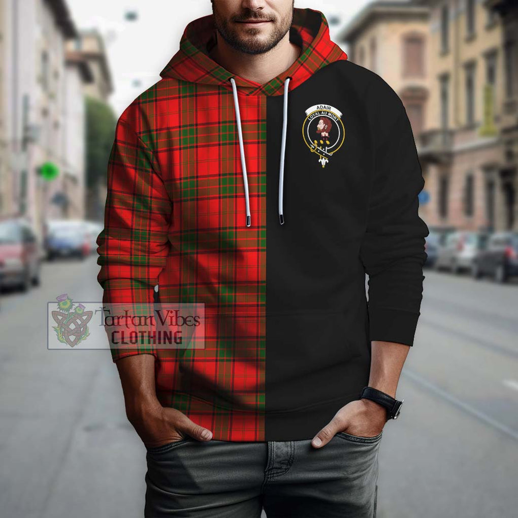 Adair Tartan Hoodie with Family Crest and Half Of Me Style Zip Hoodie - Tartanvibesclothing Shop