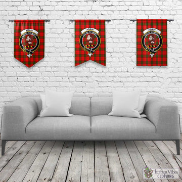 Adair Tartan Gonfalon, Tartan Banner with Family Crest