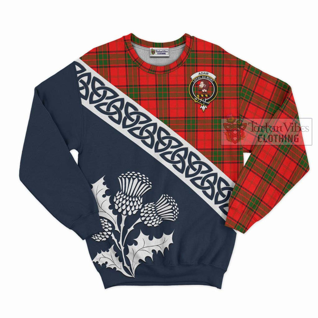 Tartan Vibes Clothing Adair Tartan Sweatshirt Featuring Thistle and Scotland Map