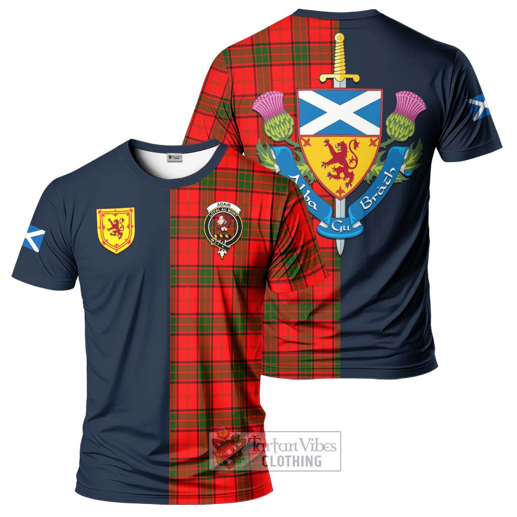 Tartan Vibes Clothing Adair Tartan T-Shirt Alba with Scottish Lion Royal Arm Half Style