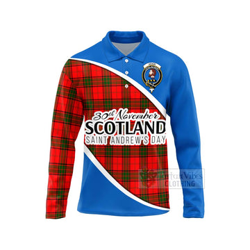 Adair Family Crest Tartan Long Sleeve Polo Shirt Celebrate Saint Andrew's Day in Style