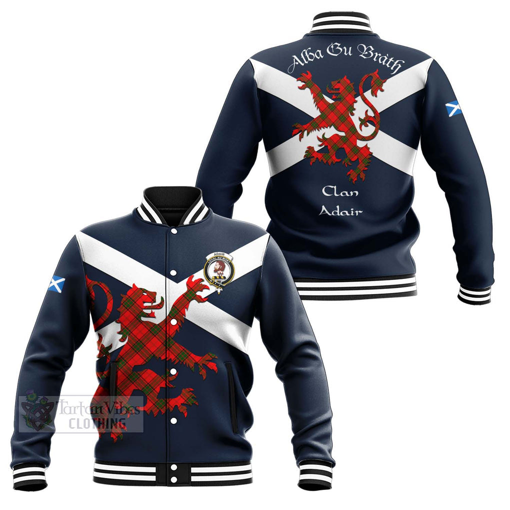 Tartan Vibes Clothing Adair Tartan Lion Rampant Baseball Jacket – Proudly Display Your Heritage with Alba Gu Brath and Clan Name