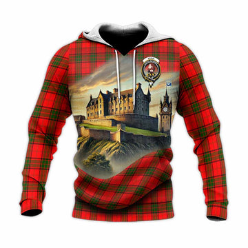 Adair Tartan Family Crest Knitted Hoodie with Scottish Ancient Castle Style Unisex Knitted Pullover Hoodie - Tartan Vibes Clothing