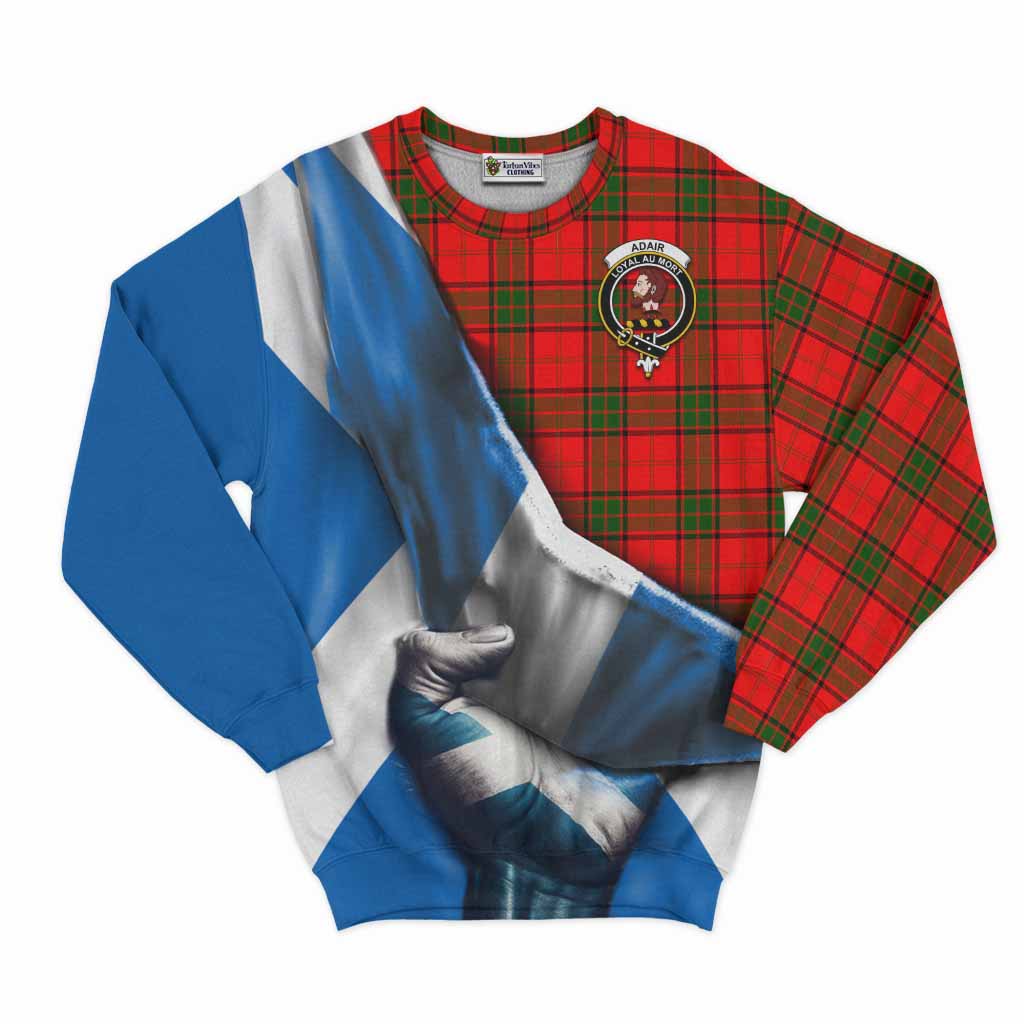 Tartan Vibes Clothing Adair Tartan Sweatshirt with Family Crest Scotland Patriotic Style