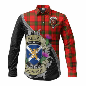 Adair Tartan Family Crest Long Sleeve Button Shirt Lion Rampant Royal Thistle Shield Celtic Inspired Men's Shirt S - Tartan Vibes Clothing