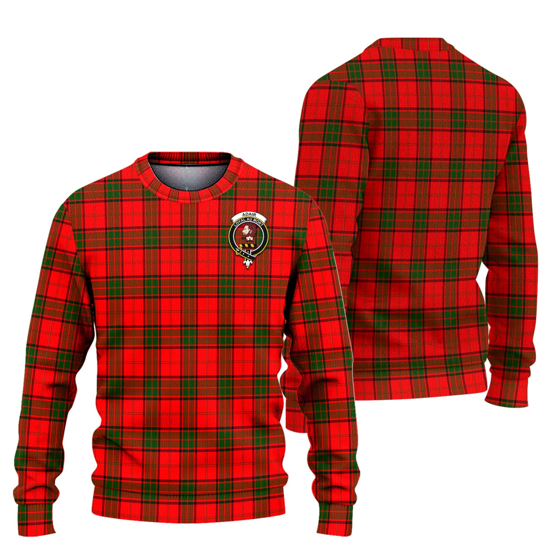 Adair Tartan Knitted Sweater with Family Crest Unisex - Tartanvibesclothing