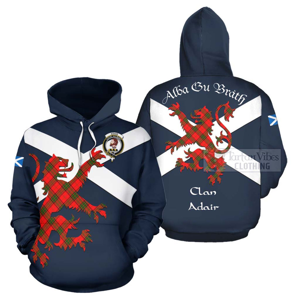 Tartan Vibes Clothing Adair Tartan Lion Rampant Hoodie – Proudly Display Your Heritage with Alba Gu Brath and Clan Name