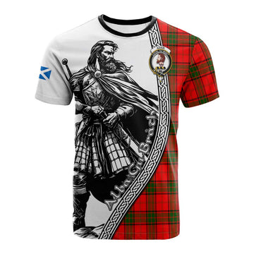 Adair Tartan Clan Crest Cotton T-shirt with Highlander Warrior Celtic Style