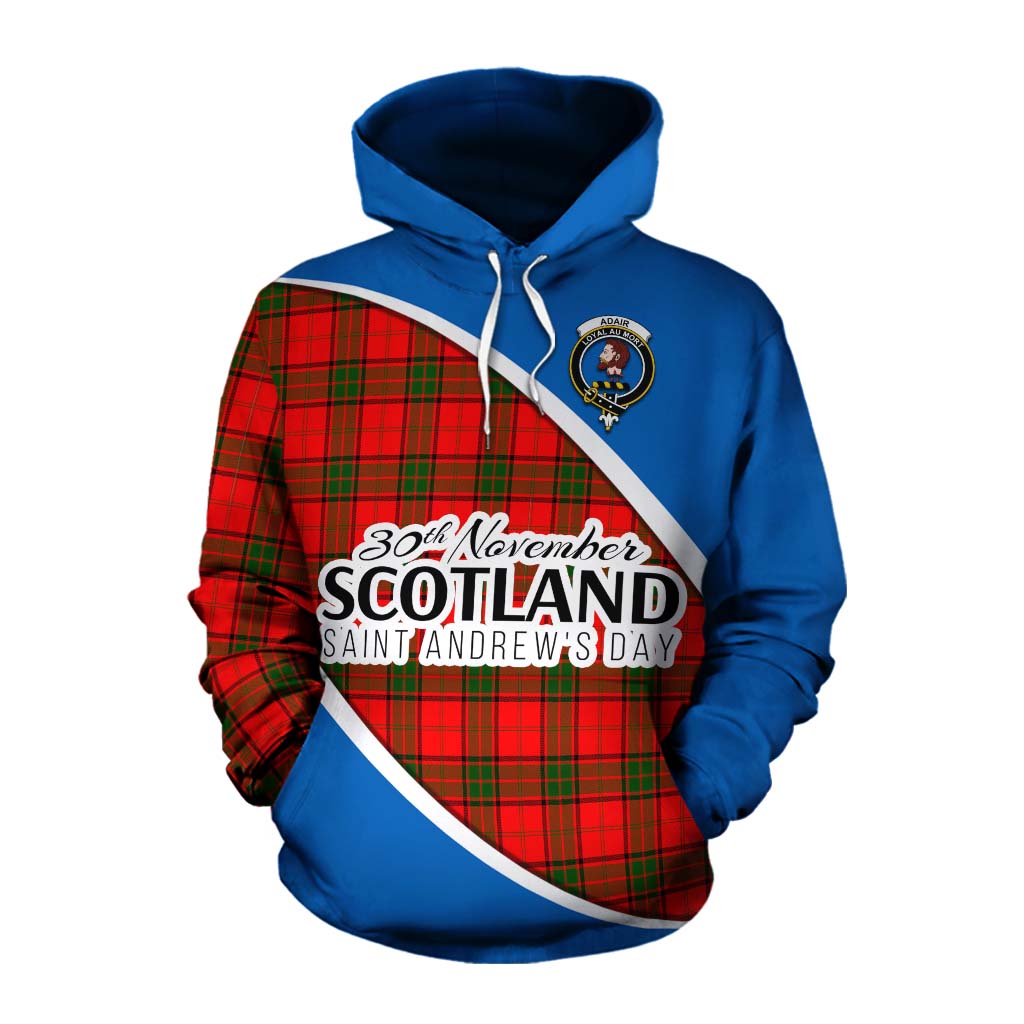 Tartan Vibes Clothing Adair Family Crest Tartan Cotton Hoodie Celebrate Saint Andrew's Day in Style