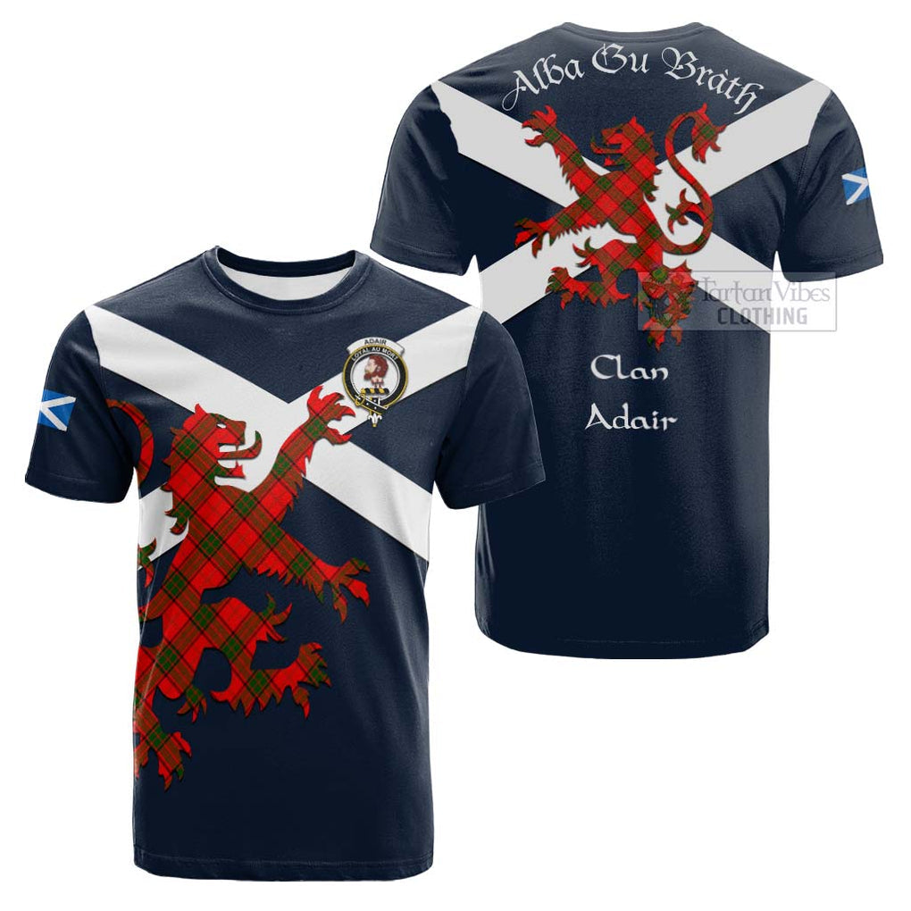 Tartan Vibes Clothing Adair Tartan Lion Rampant Cotton T-shirt – Proudly Display Your Heritage with Alba Gu Brath and Clan Name