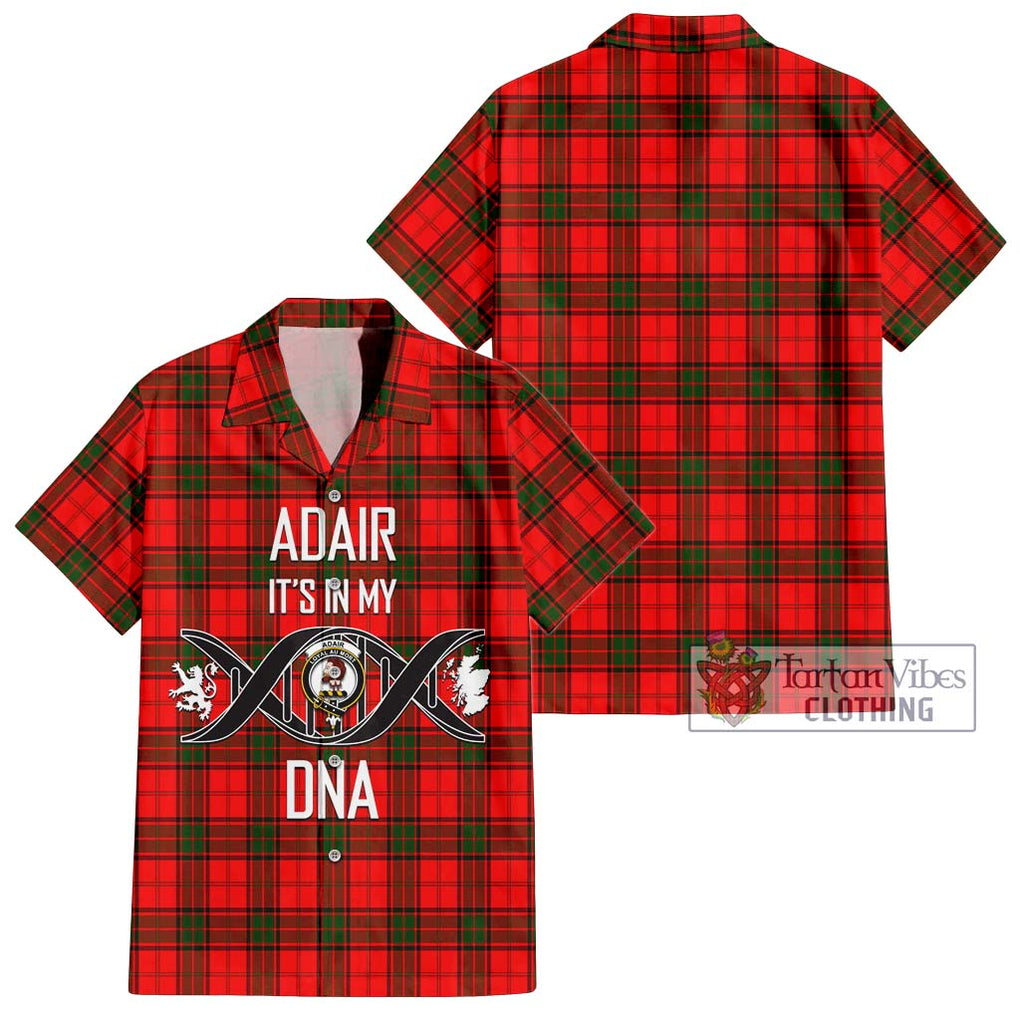 Adair Tartan Short Sleeve Button Shirt with Family Crest DNA In Me Style Kid - Tartanvibesclothing Shop