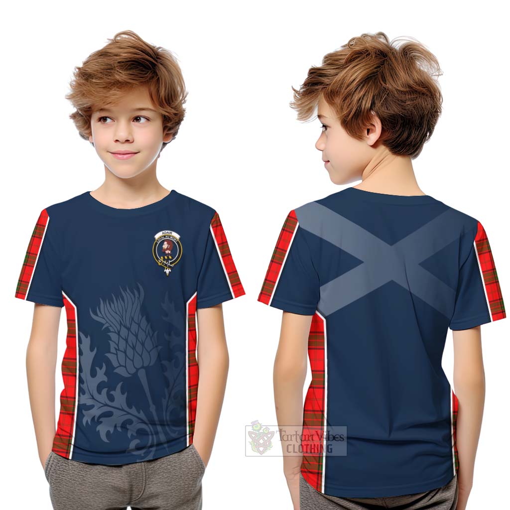 Tartan Vibes Clothing Adair Tartan Kid T-Shirt with Family Crest and Scottish Thistle Vibes Sport Style