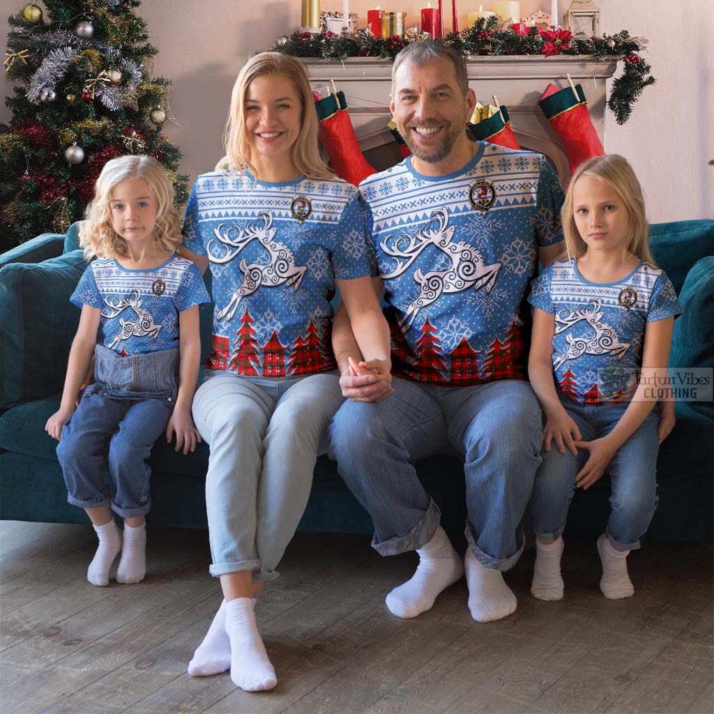 Tartan Vibes Clothing Adair Clan Christmas T-Shirt Celtic Reindeer Style