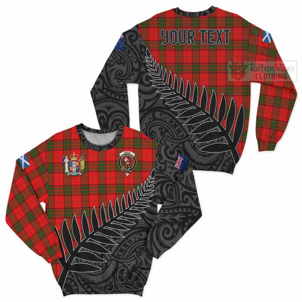 Tartan Vibes Clothing Adair Crest Tartan Sweatshirt with New Zealand Silver Fern Half Style