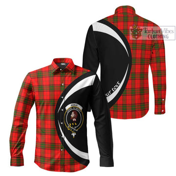 Adair Tartan Long Sleeve Button Up with Family Crest Circle Style