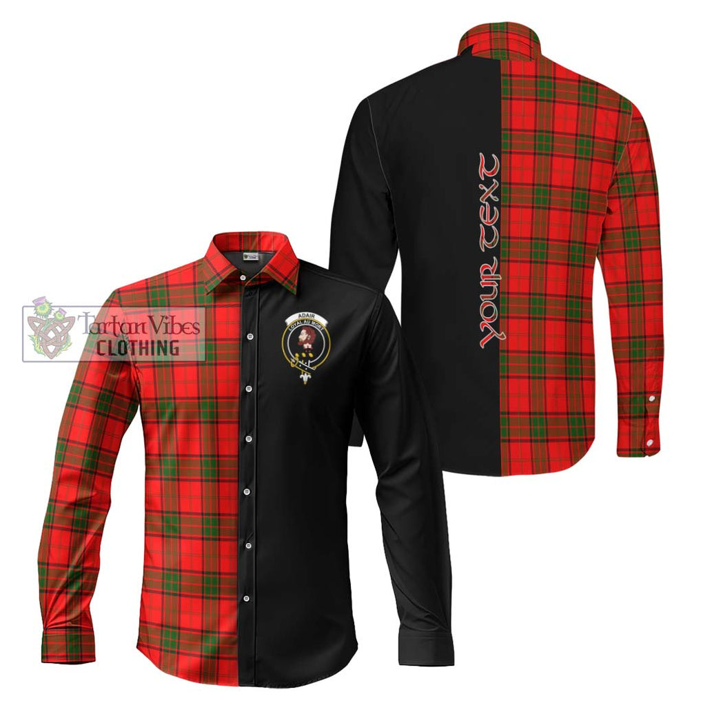 Adair Tartan Long Sleeve Button Shirt with Family Crest and Half Of Me Style Men's Shirt S - Tartanvibesclothing Shop