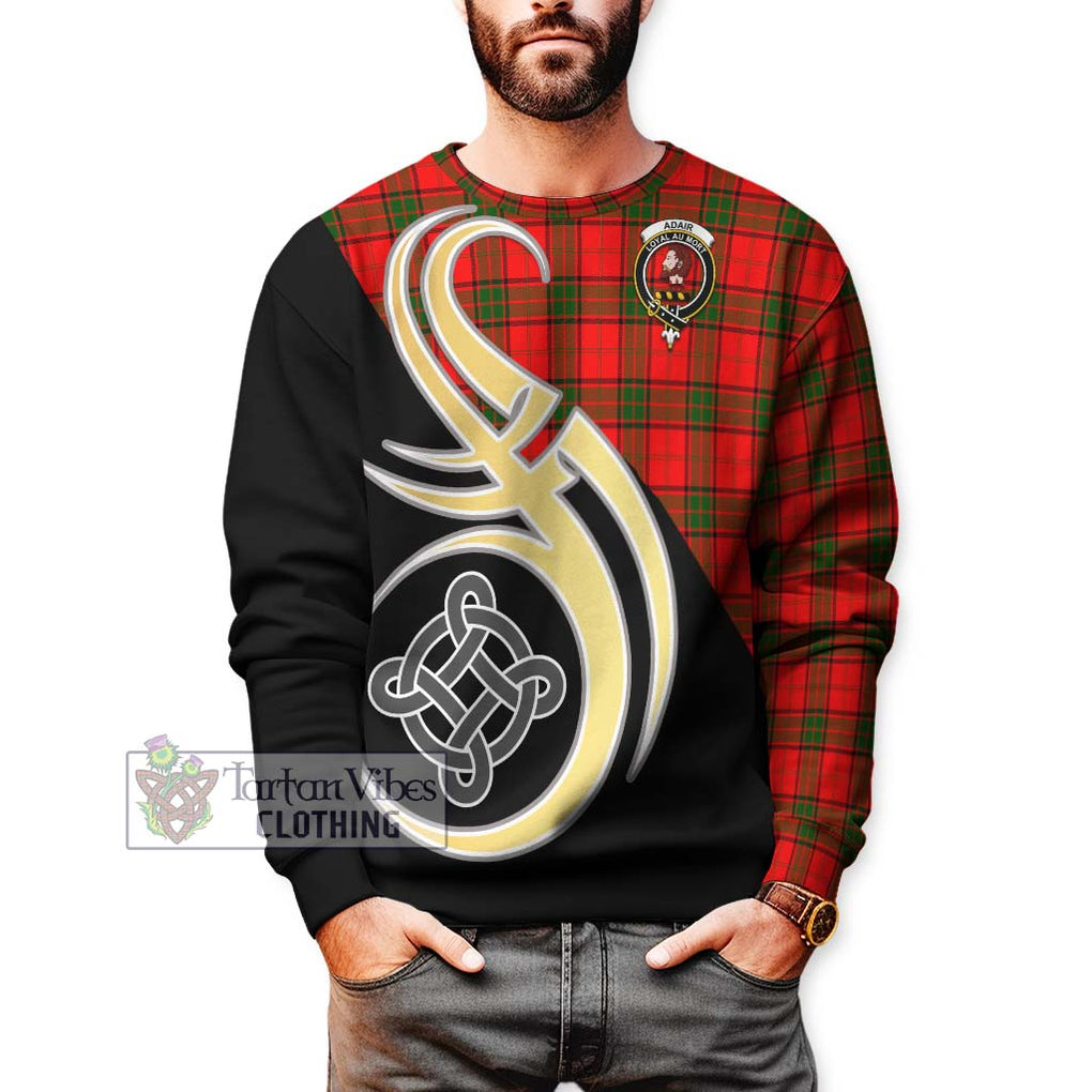 Adair Tartan Sweatshirt with Family Crest and Celtic Symbol Style Unisex - Tartan Vibes Clothing