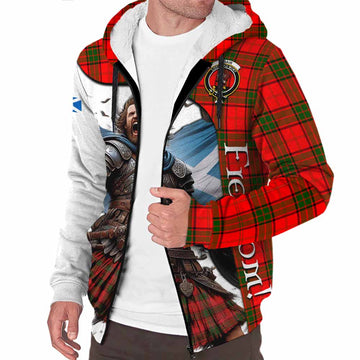 Adair Crest Tartan Sherpa Hoodie Inspired by the Freedom of Scottish Warrior