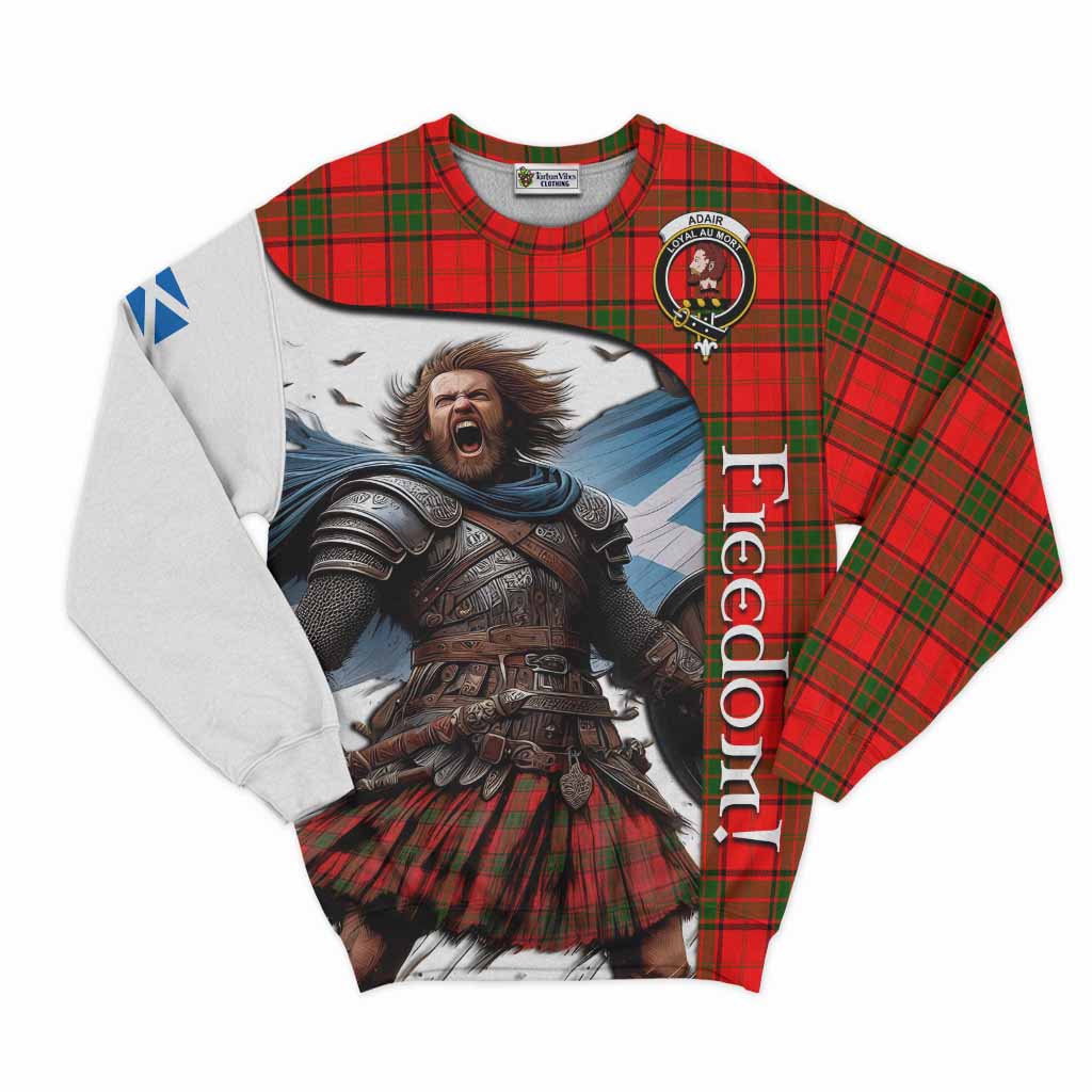 Tartan Vibes Clothing Adair Crest Tartan Sweatshirt Inspired by the Freedom of Scottish Warrior