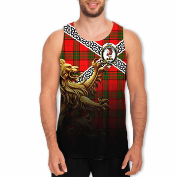 Adair Crest Tartan Men's Tank Top with Golden Lion Emblem Celtic Style Men - Tartan Vibes Clothing